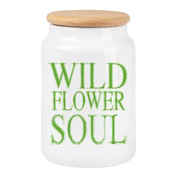 Wildflower Soul – Naturliebhaber Spirit - Keksdose mit Holzdeckel - Weiß - Vorne