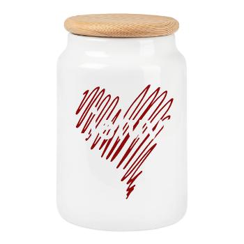 Ich liebe Litauen, litauischer Stolz - Keksdose mit Holzdeckel - Weiß - Vorne