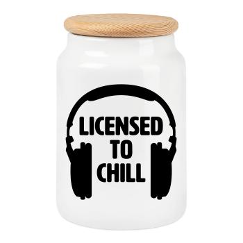 Licensed to chill - Cookie Jar with Wooden Lid - white - Front