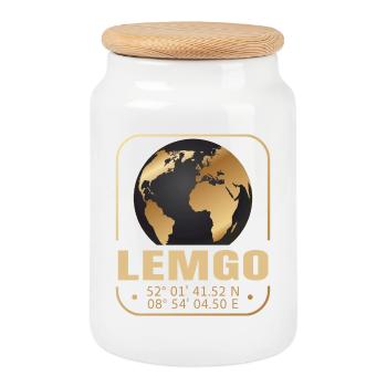 Lemgo - Keksdose mit Holzdeckel - Weiß - Vorne