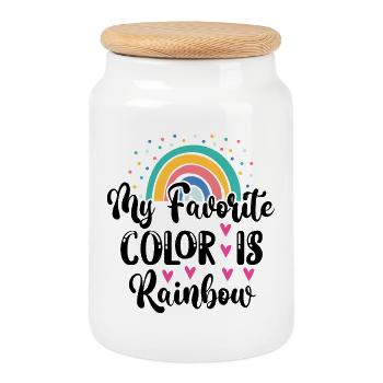 LGBTQ Pride Month - Meine Lieblingsfarbe ist Regenbogen - Keksdose mit Holzdeckel - Weiß - Vorne