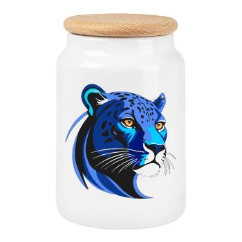 PANTER BLU - Keksdose mit Holzdeckel - Weiß - Vorne