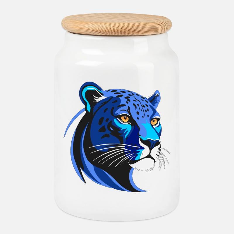 PANTER BLU - Keksdose mit Holzdeckel - Weiß