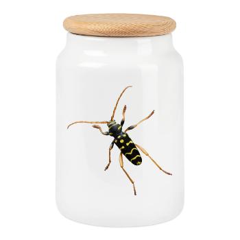 Cerf bélier en chêne - Boîte à biscuits avec couvercle en bois - blanc - Devant