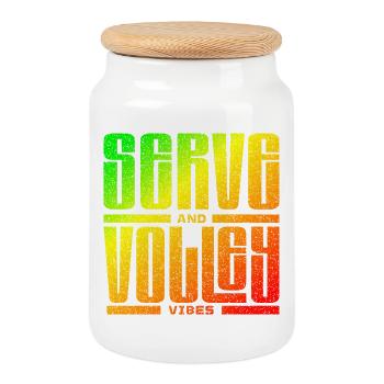Tennis serve and volley vibes jamaica style - Keksdose mit Holzdeckel - Weiß - Vorne
