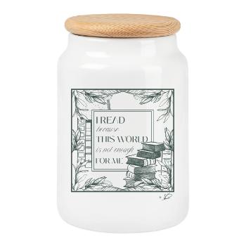 Ich lese, weil mir diese Welt nicht genug ist - Keksdose mit Holzdeckel - Weiß - Vorne
