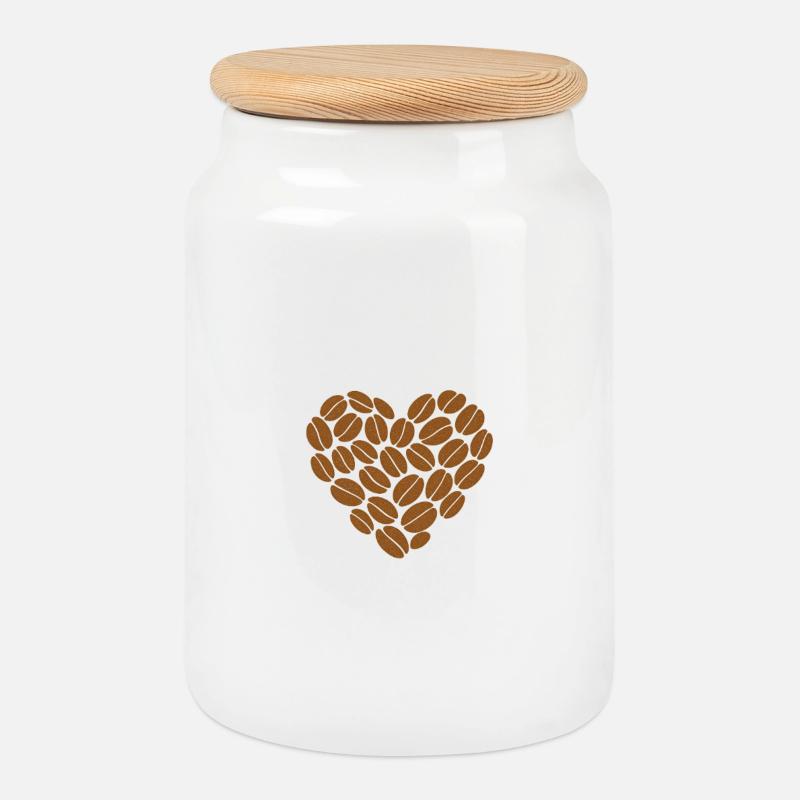 Grumpy Morning Before Coffee No Talking Design	 - Cookie Jar with Wooden Lid - white