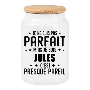 Jules: authentisch, unvollkommen, oberflächlich, perfekt - Keksdose mit Holzdeckel - Weiß - Vorne