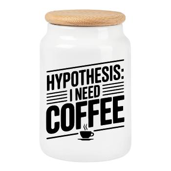 Hypothèse : j’ai besoin de café - Boîte à biscuits avec couvercle en bois - blanc - Devant