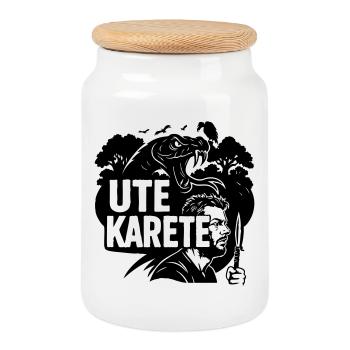 Ute Karete - Boîte à biscuits avec couvercle en bois - blanc - Devant