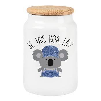 Koala Style Denim Casual - Keksdose mit Holzdeckel - Weiß - Vorne