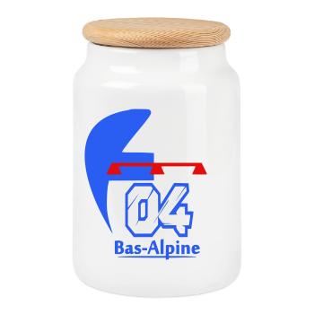 Logo von Bas-Alpine 04 - Keksdose mit Holzdeckel - Weiß - Vorne