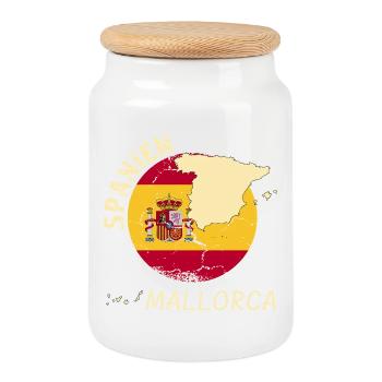 Mallorca - Keksdose mit Holzdeckel - Weiß - Vorne