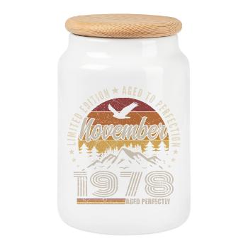 Légendes Novembre 1978 Millésime Novembre 1978  - Boîte à biscuits avec couvercle en bois - blanc - Devant