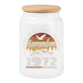 Légendes Novembre 1972 Millésime Novembre 1972  - Boîte à biscuits avec couvercle en bois - blanc - Devant