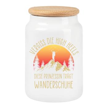 Dictons de randonnée Hiker Tenues de randonnée - Boîte à biscuits avec couvercle en bois - blanc - Devant