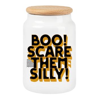 Boo Scare Them Silly - Cookie Jar with Wooden Lid - white - Front