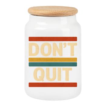 N’abandonnez pas les rayures rétro - Boîte à biscuits avec couvercle en bois - blanc - Devant
