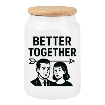 Liebe in der Ehe - Gemeinsam besser - Keksdose mit Holzdeckel - Weiß - Vorne