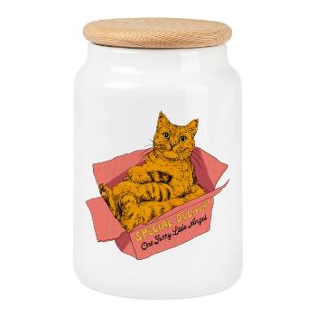 SPECIAL DELIVERY - Cookie Jar with Wooden Lid - white - Front