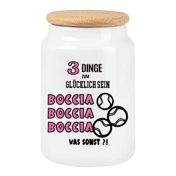 Boccia Was Sonst Spiel Bocciaerin Spielerin - Keksdose mit Holzdeckel - Weiß - Vorne