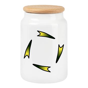 Luminous Corner Ribbons Abstract - Cookie Jar with Wooden Lid - white - Front