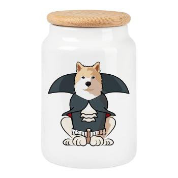 Hokkaido Halloween Vampire Chien Costume Animal de compagnie Cosplay - Boîte à biscuits avec couvercle en bois - blanc - Devant