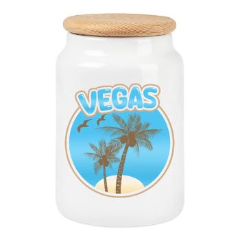 Vacances à Vegas - Boîte à biscuits avec couvercle en bois - blanc - Devant