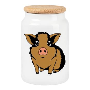 Meerschweinchen T-shirt Geschenk - Keksdose mit Holzdeckel - Weiß - Vorne