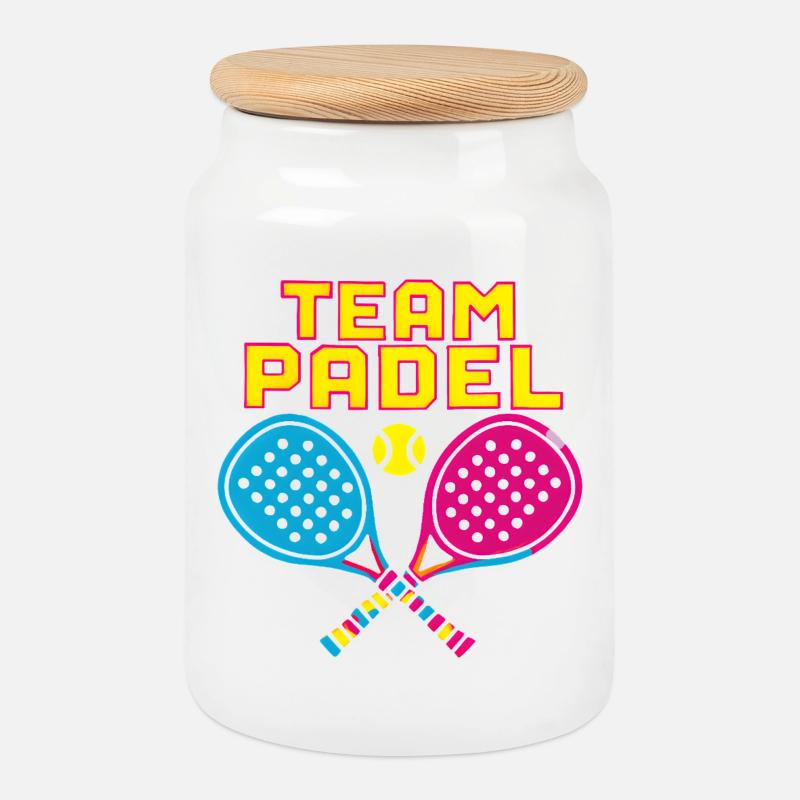 Neon Paddle Team - Keksdose mit Holzdeckel - Weiß