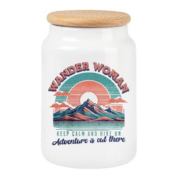 Wander_Woman - Cookie Jar with Wooden Lid - white - Front