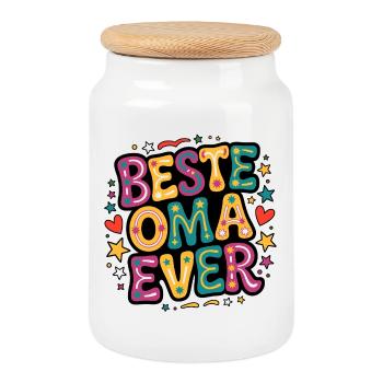Best Grandma Ever - Cookie Jar with Wooden Lid - white - Front