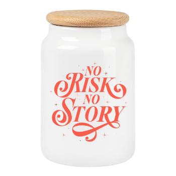 No Risk. No Story. - Keksdose mit Holzdeckel - Weiß - Vorne