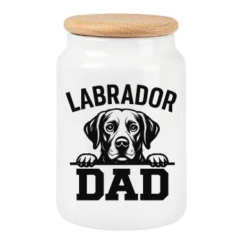 Labrador Dad - Keksdose mit Holzdeckel - Weiß - Vorne
