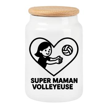 Super-Mama-Volleyballspielerin – Cœur Volley Volleyball - Keksdose mit Holzdeckel - Weiß - Vorne