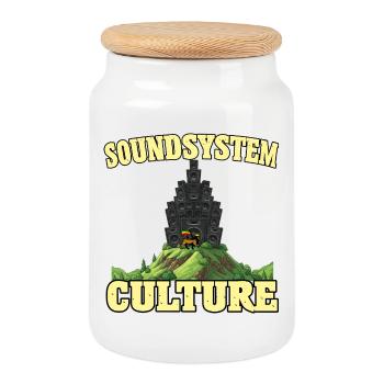 Culture Lion sound system - Cookie Jar with Wooden Lid - white - Front