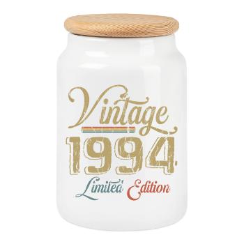 Vintage 1994 Limited Edition Birth Vintage 1994 - Cookie Jar with Wooden Lid - white - Front
