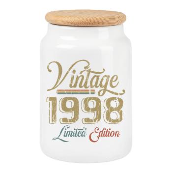 Vintage 1998 Limited Edition Birth Vintage 1998 - Cookie Jar with Wooden Lid - white - Front