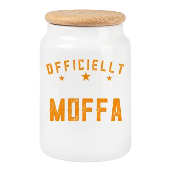 OFFICIALLY THE BEST MOFFA IN THE WORLD - Cookie Jar with Wooden Lid - white - Front