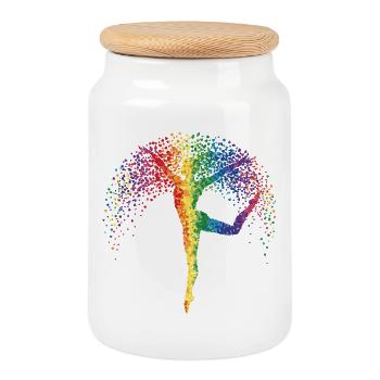 Gymnastics Gymnastics Floor Gymnastics Artistic Gymnastics Teenagers - Cookie Jar with Wooden Lid - white - Front