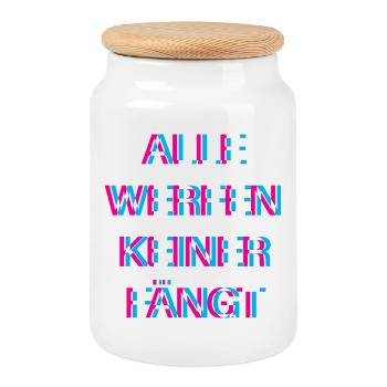 Hardtekk Tekk - Cookie Jar with Wooden Lid - white - Front
