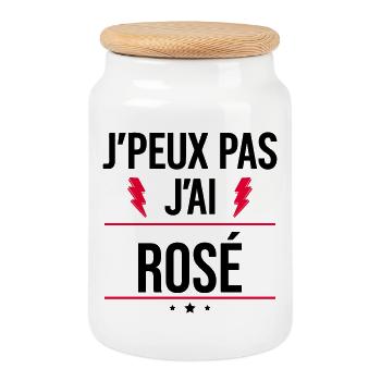 Ich kann nicht, ich rosé Humor Aperitif - Keksdose mit Holzdeckel - Weiß - Vorne