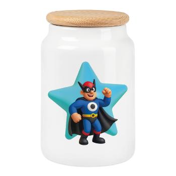 SUPER HERO - baby & kids - Boîte à biscuits avec couvercle en bois - blanc - Devant