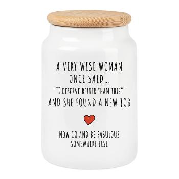 Motivating career change design - Cookie Jar with Wooden Lid - white - Front