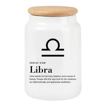 Libra - Zodiac sign - Keksdose mit Holzdeckel - Weiß - Vorne