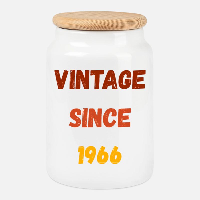 1966 Geburtstag - Vintage since 1966 - Keksdose mit Holzdeckel - Weiß