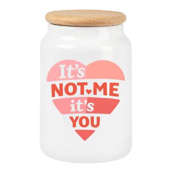 It’s Not Me It’s You Funny Love Quote - Cookie Jar with Wooden Lid - white - Front