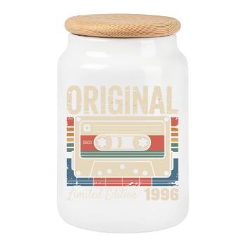 30th Anniversary - Vintage Gift 1996 - Cookie Jar with Wooden Lid - white - Front