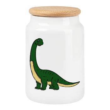 Dino - Cookie Jar with Wooden Lid - white - Front