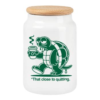 Big fatigue - Cookie Jar with Wooden Lid - white - Front